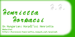 henrietta horpacsi business card